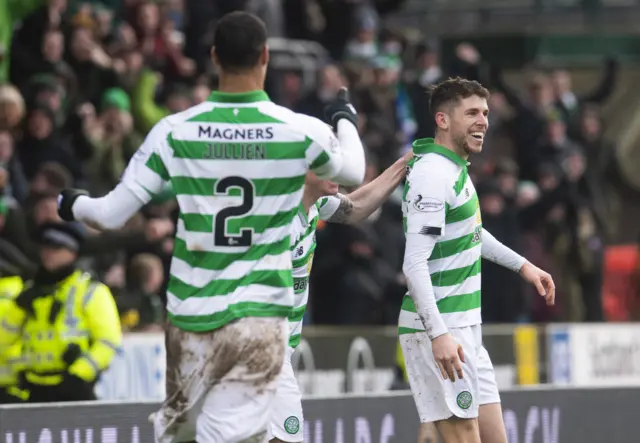 A free-kick from Ryan Christie flew straight in as Celtic got past St Johnstone