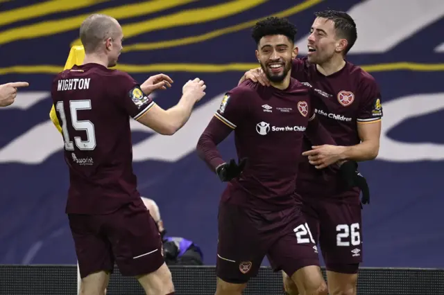 Josh Ginnelly levelled for Hearts