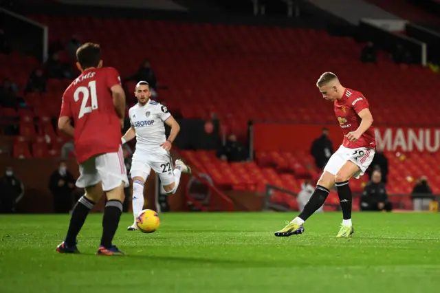 Man Utd's Scott McTominay scores against Leeds