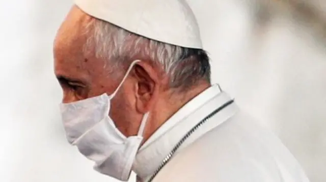 Pope Francis wearing a face mask (file photo)