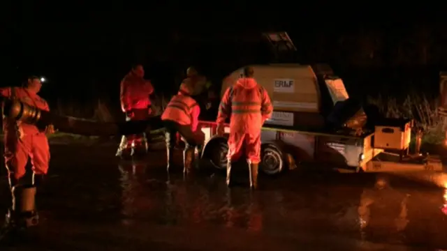 Pumping away flood water