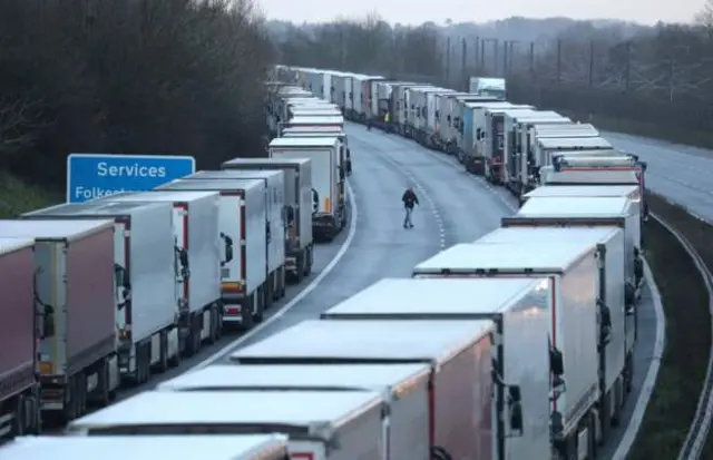 Lorries on the M20