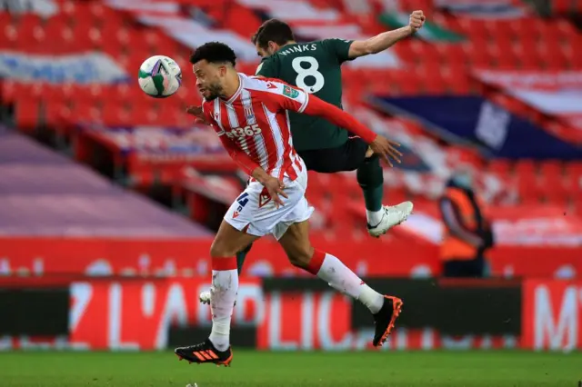 Stoke's Jordan Cousins and Tottenham's Harry Winks