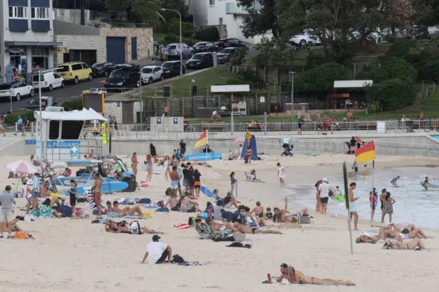 Beachgoers in Sydney