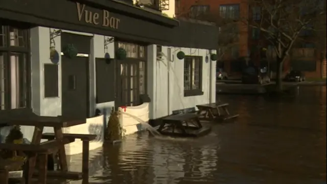 Flooded pub