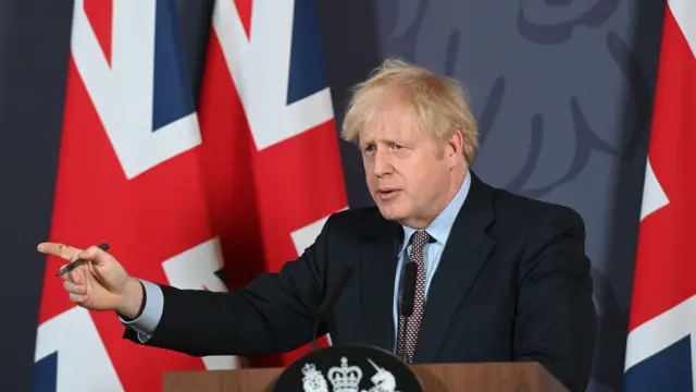 Prime Minister Boris Johnson during a media briefing in Downing Street, London, on the agreement of a post-Brexit trade deal. PA Photo. Picture date: Thursday December 24, 2020. Prime Minister Boris Johnson said the deal with the European Union will "protect jobs across this country" and has "taken back control of our laws and our destiny".