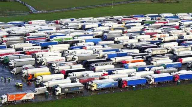 Lorries parked up in Kent this week