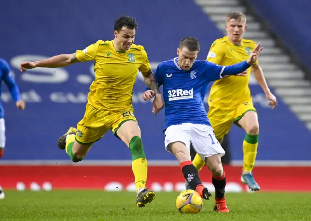 Rangers' Steven Davis and Melker Hallberg