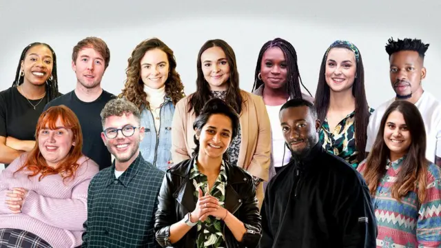 Top: Rebekah Walker, James Cusack, Robyn Richford, Darcy Kelly, Shay Sade, Vicky Hawkesworth, Jevanni Letford; Bottom: Ellen Macleod, Dean McCullough, Shivani Dave, Rakeem Omar, Kerrie Cosh