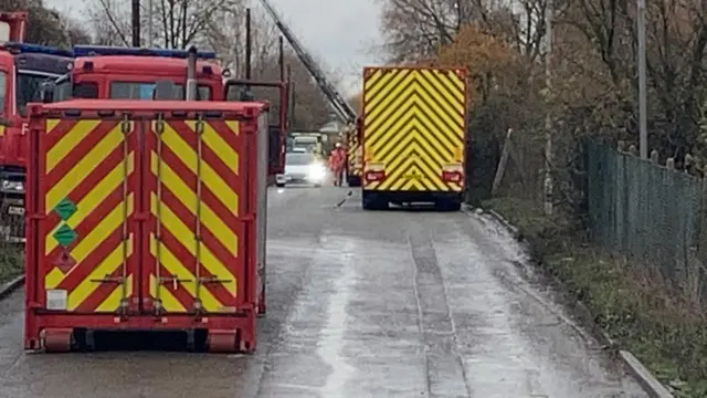 Fire crews at the scene