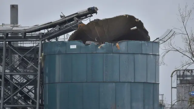 Image of exploded chemical tank