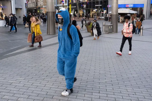 Man walks through Birmingham