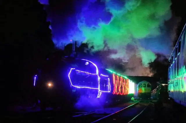 Christmas lights train service