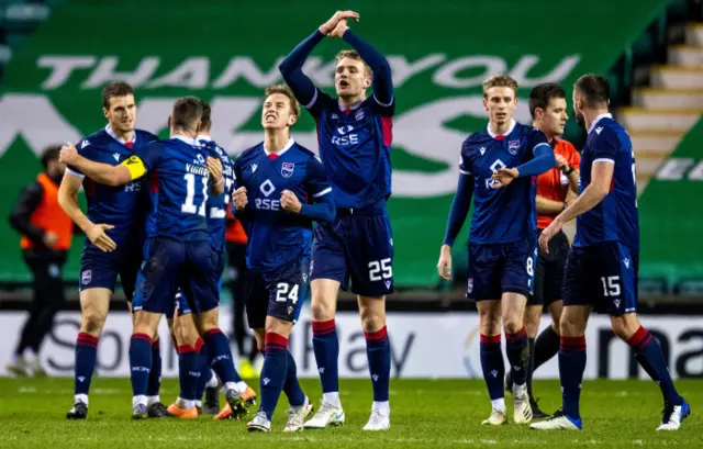 Harry Paton celebrates firing Ross County in front at Easter Road