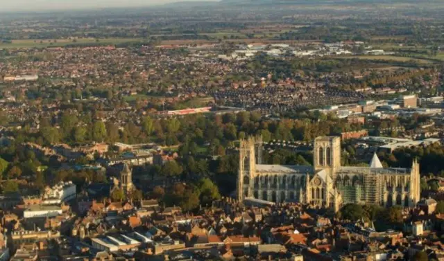 Aerial view of York