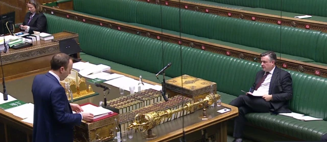 Hancock speaking in the Commons