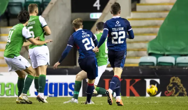 Harry Paton scores for Ross County against Hibernian