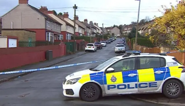 Police car on street