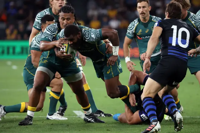 Koroibete is tackled