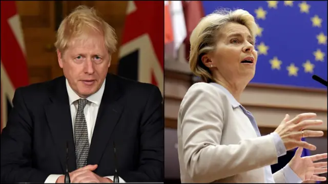 Boris Johnson and Ursula von der Leyen.