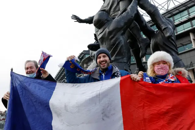 France fans at Twickenham