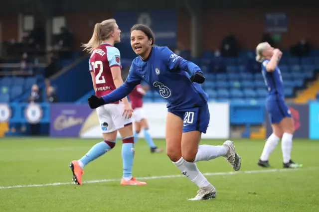 Sam Kerr celebrates