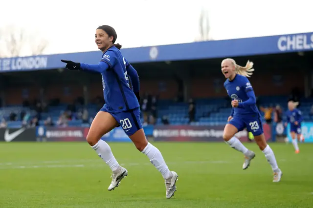 Sam Kerr celebrates