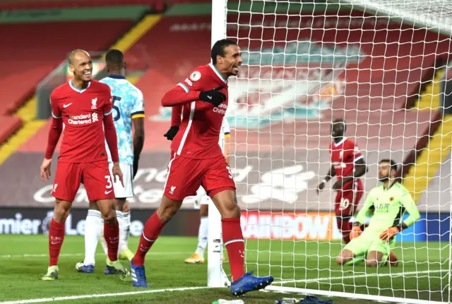 Liverpool's Joel Matip scores