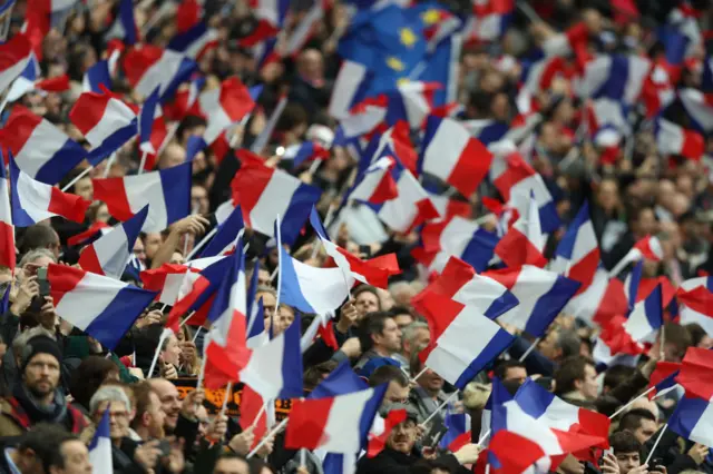 French fans waving flags