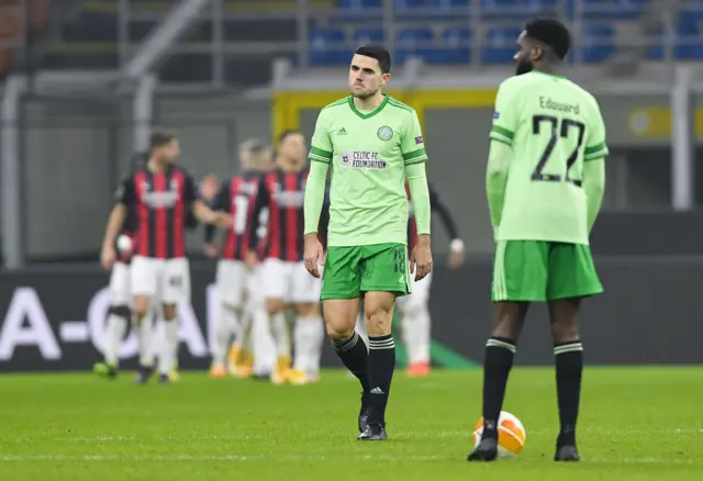 Celtic lost 4-2 to AC Milan in the Europa League