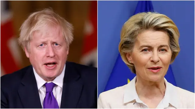 Boris Johnson and Ursula von der Leyen