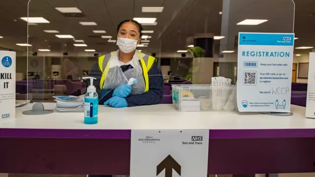 Registration table at the site in Wolverhampton