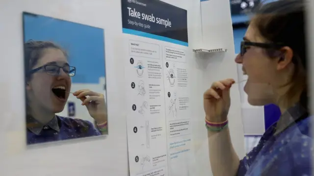 Student takes a swab