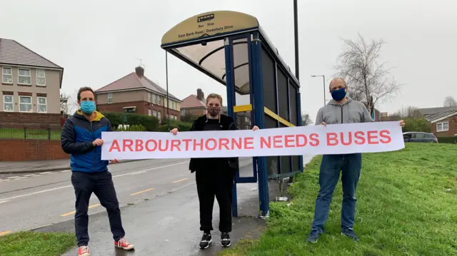 Councillors with banner