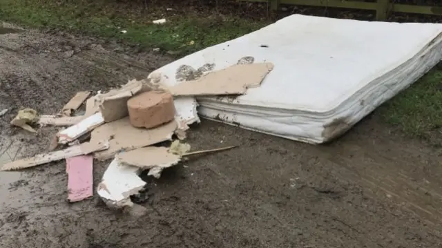 Fly-tipping scene