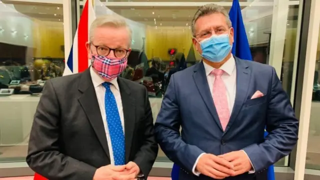 Michael Gove and Maroš Šefčovič on Tuesday