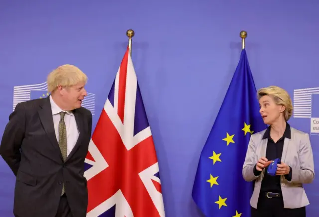 Boris Johnson and Ursula von der Leyen