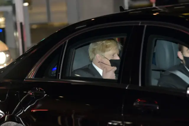 UK PM Boris Johnson leaving the talks in Brussels earlier