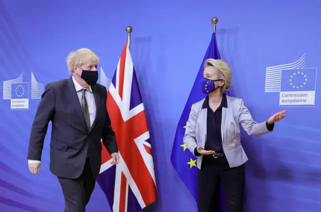 Boris Johnson and Von der Leyen