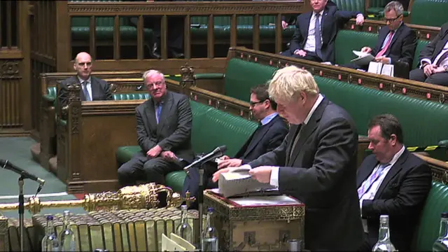 Edward Leigh seated along the Conservative green benches from the PM