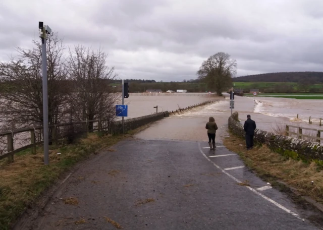 Langwathby road flooded