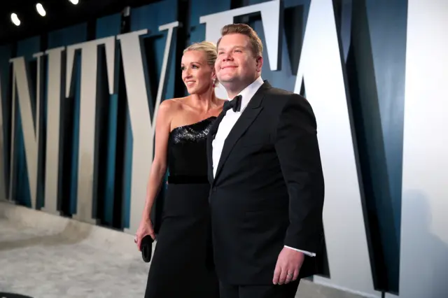 Julia Carey and James Corden