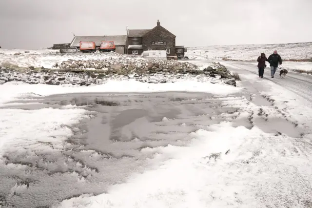 Tan Hill Inn in the snow