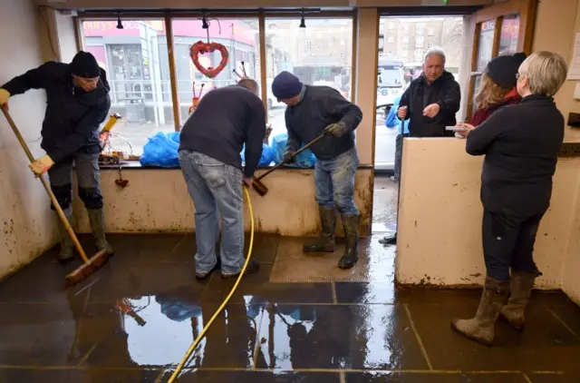 Flood clean-up in Mytholmroyd