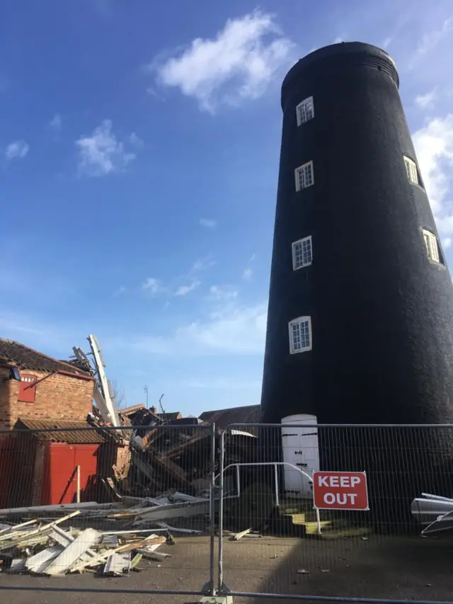 Damaged windmill