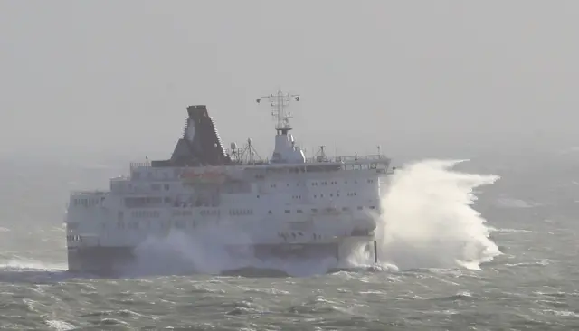 Ferry outside the port of Dover