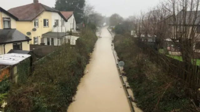 Flooded railway