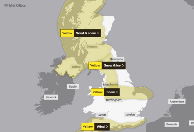 Met Office weather warnings