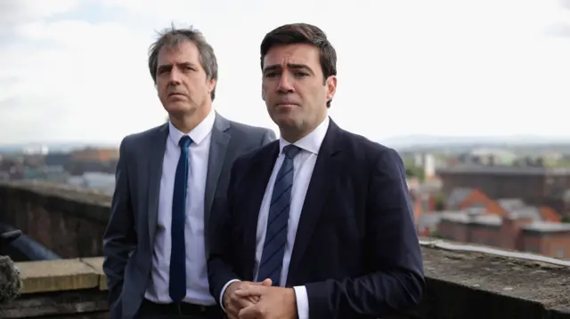 Mayors Andy Burnham (right) and Steve Rotheram