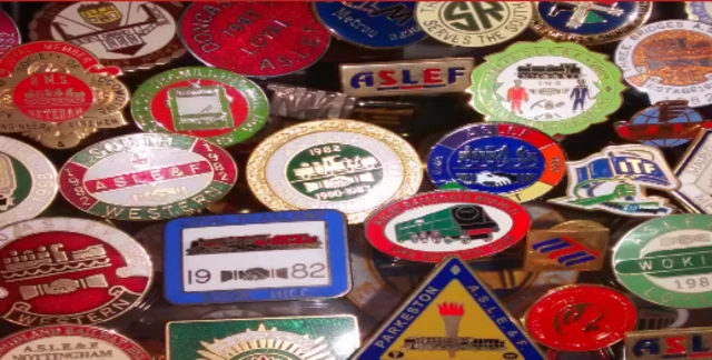 Rail union member badges